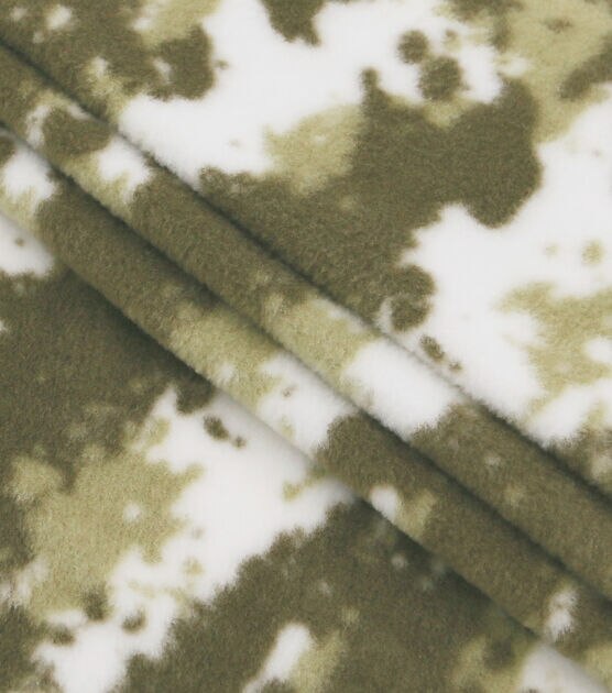 Green Camouflage Anti Pill Fleece Fabric, , hi-res, image 2