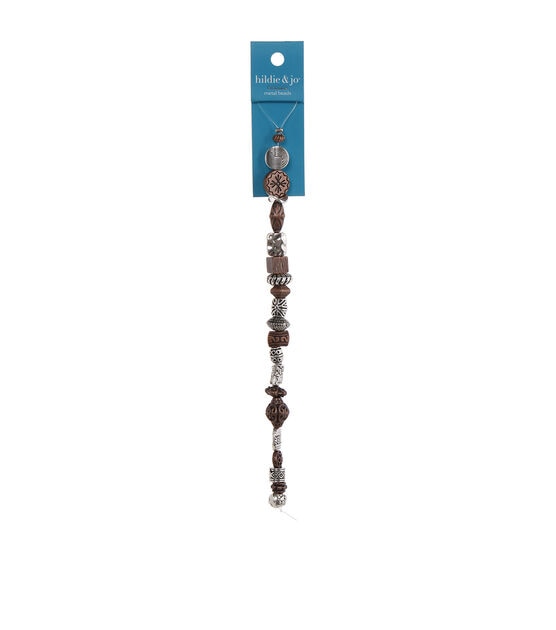 7" Copper & Anti Rhodium Strung Beads by hildie & jo
