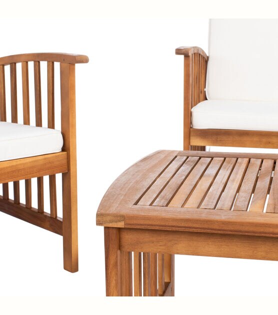 Safavieh 4pc Rocklin Naturel & Beige Outdoor Furniture Set, , hi-res, image 4