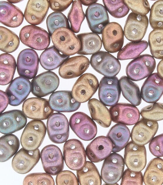 SuperDuo Beads 2.5mmx5mm Violet Rainbow