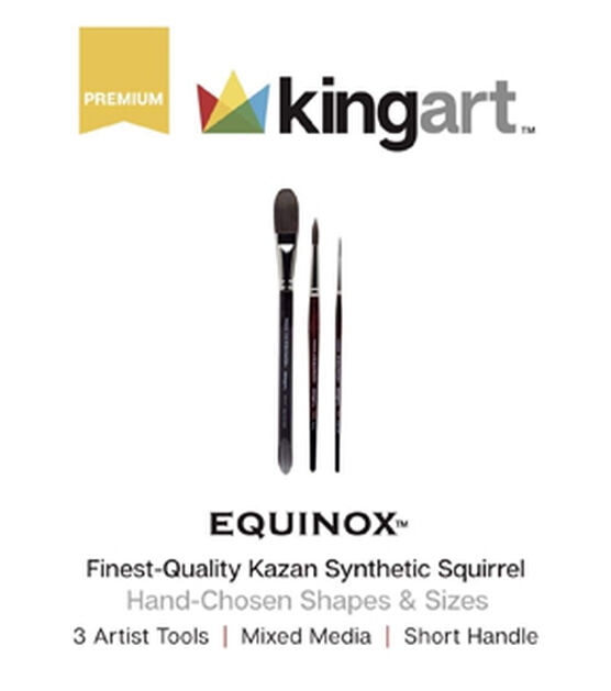 KINGART Equinox Black Kazan Synthetic Squirrel Watercolor Brushes, , hi-res, image 8
