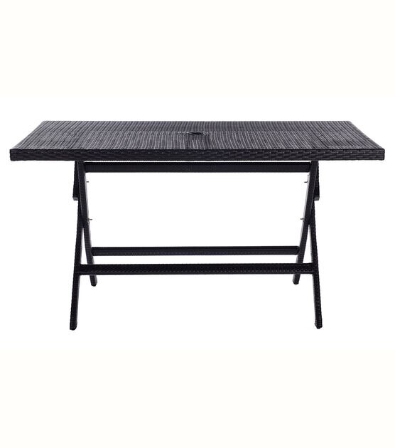 Safavieh 54" x 31" Black Akita Outdoor Folding Table