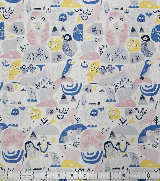 Super Snuggle Patterned Trap Winter Animals Flannel Fabric, , hi-res, image 1