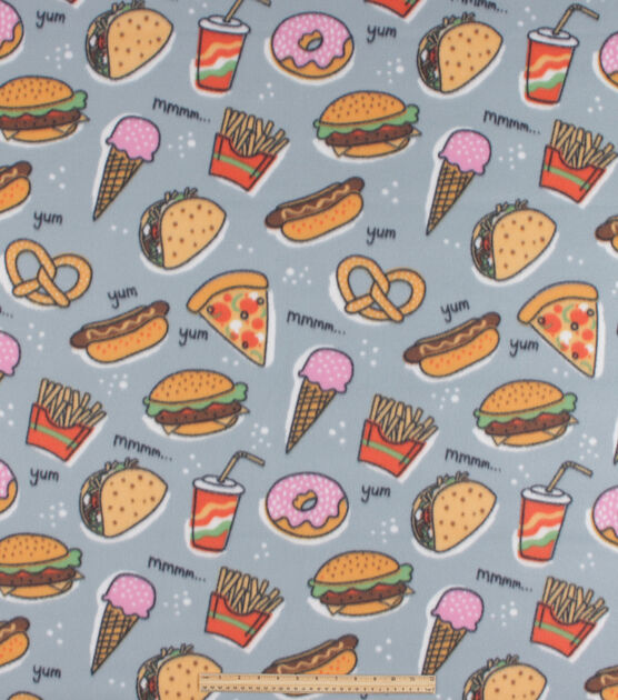 Junk Food Blizzard Prints Fleece Fabric, , hi-res, image 2