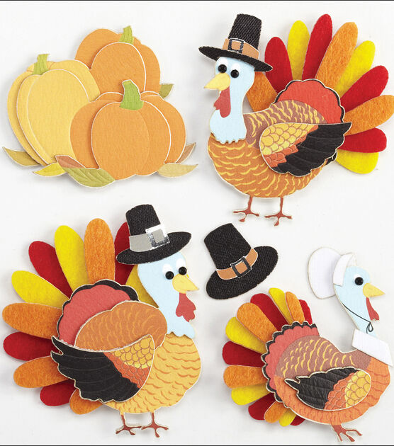 Jolee's Boutique Dimensional Stickers Turkey Characters