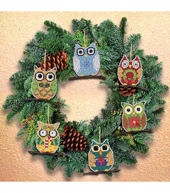 Janlynn 3" Owl Ornaments Counted Cross Stitch Kit