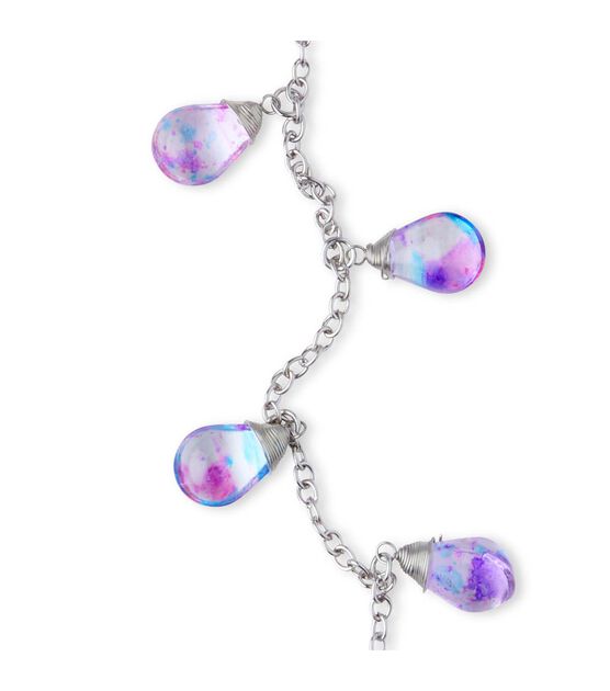 7" Blue Waterdrop Glass Strung Beads by hildie & jo, , hi-res, image 3