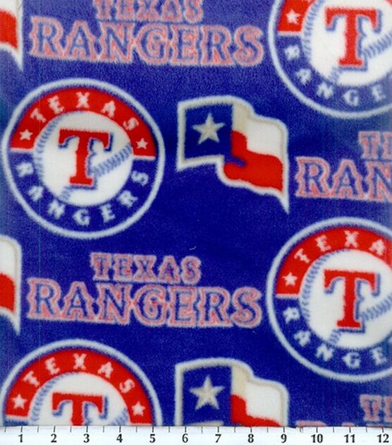 Fabric Traditions Texas Rangers Fleece Fabric Logo