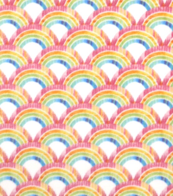 Rainbows Drawings Anti-pill Fleece Fabric No Sew Throw Kit 50x60