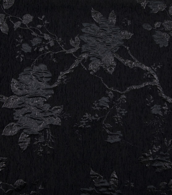 Black Floral Velvet Brocade Fabric | JOANN