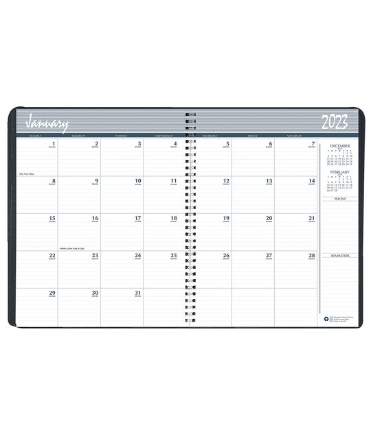 House of Doolittle 8.5" x 11" Black 2 Year Monthly Calendar Planner