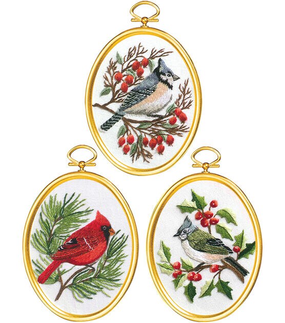 Janlynn 3" x 4" Winter Birds Embroidery Kit 3ct, , hi-res, image 2