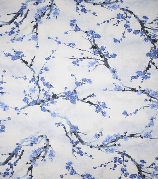Blue Cherry Blossoms Quilt Cotton Fabric by Keepsake Calico