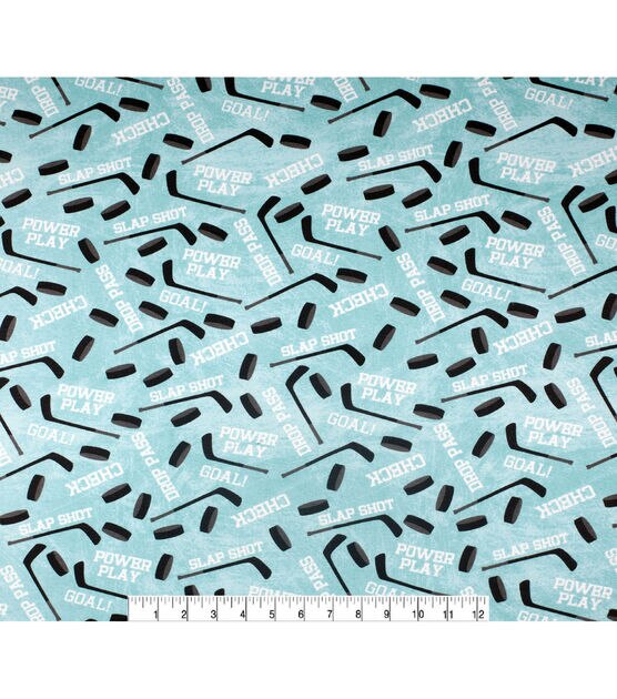 Hockey All Over Super Snuggle Flannel Fabric, , hi-res, image 2