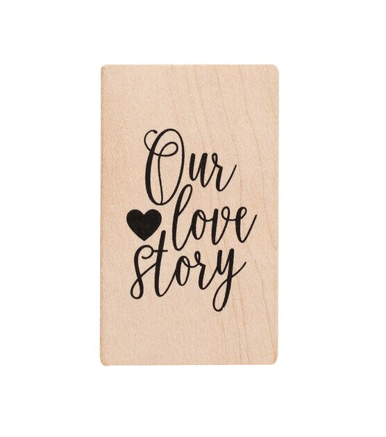 American Crafts Wooden Stamp Love Story