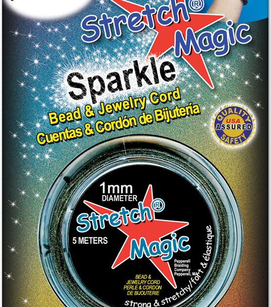 Stretch Magic Bead & Jewelry Cord 1mm 5 Meters Pkg Glitter Silver