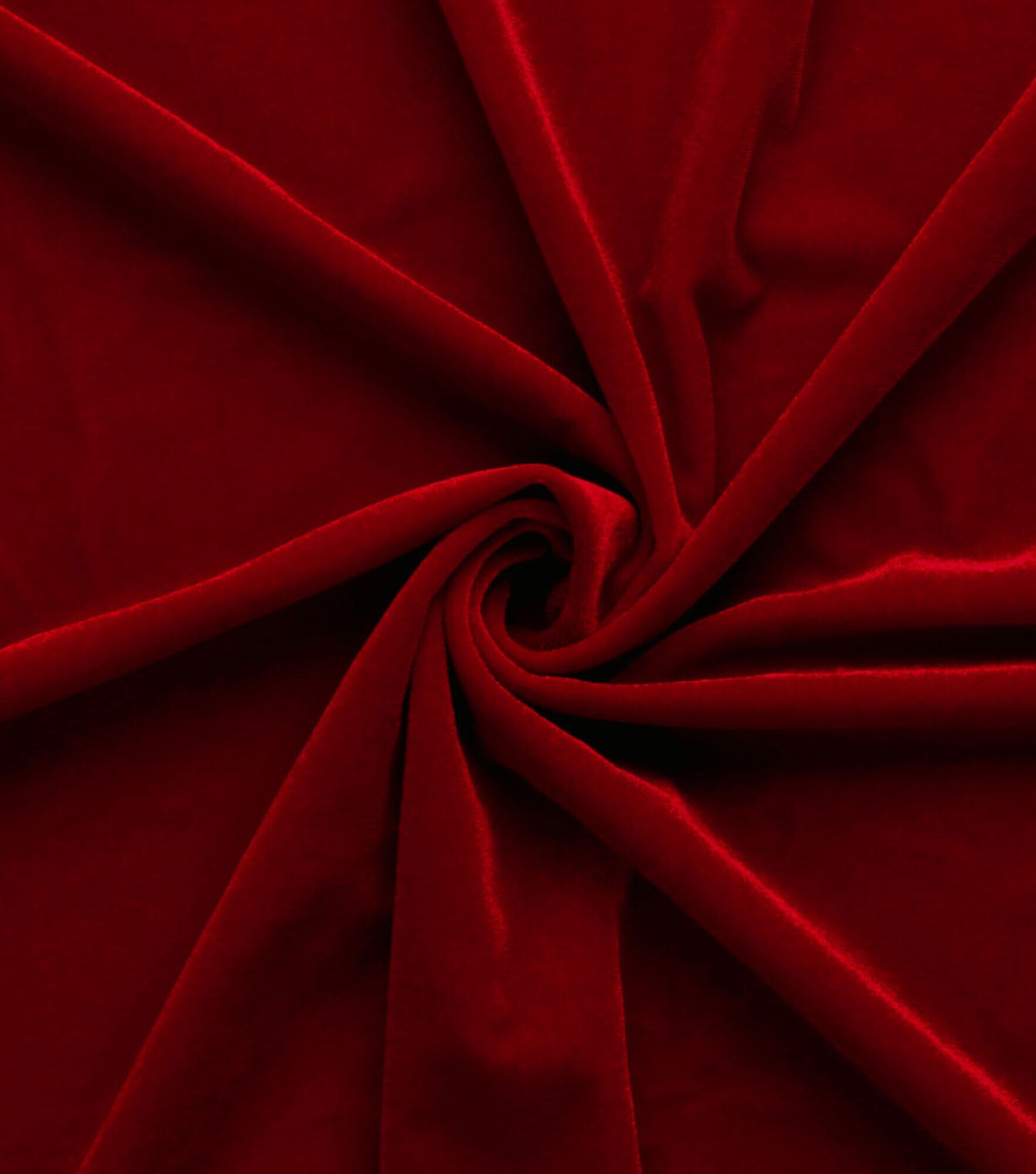 Polyester Recycled Velvet Fabric, Red, hi-res