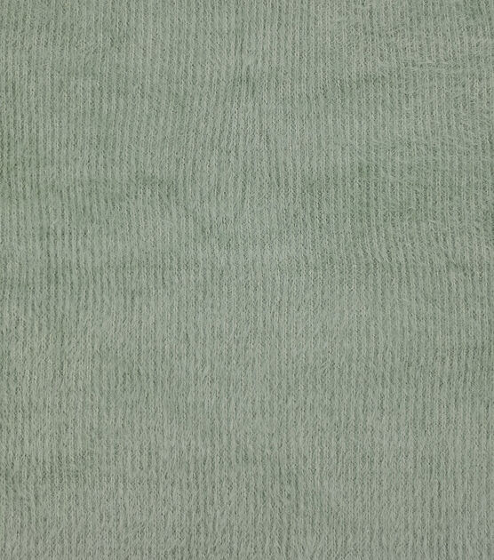 Green Plush Rib Knit Fabric