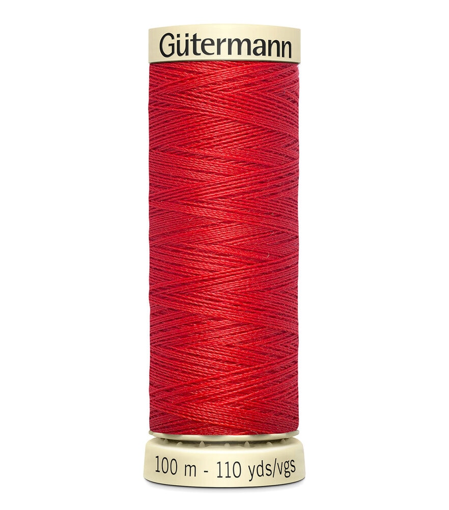 Gutermann 110yd Sew All 40wt Sew All Polyester Thread, 405 Flame Red, swatch