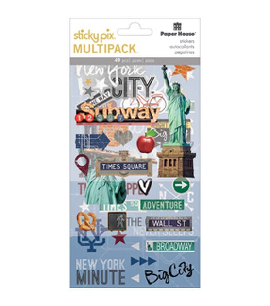 Paper House Sticky Pix Pack of 49 Flip Pack Stickers New York