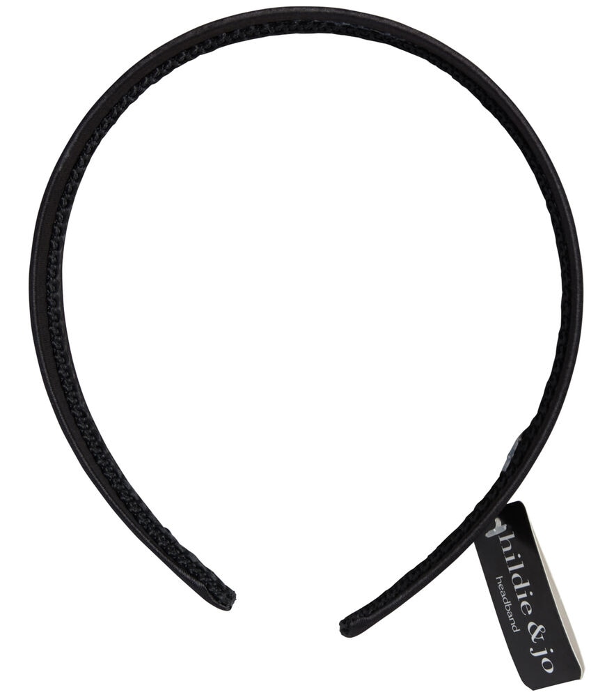 5.5" x 5" Satin Headband by hildie & jo, Black, swatch