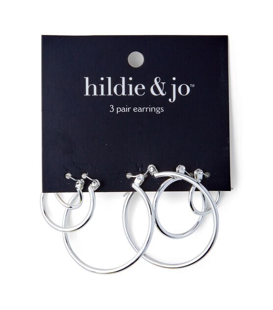 3ct Silver Hoop Earrings by hildie & jo