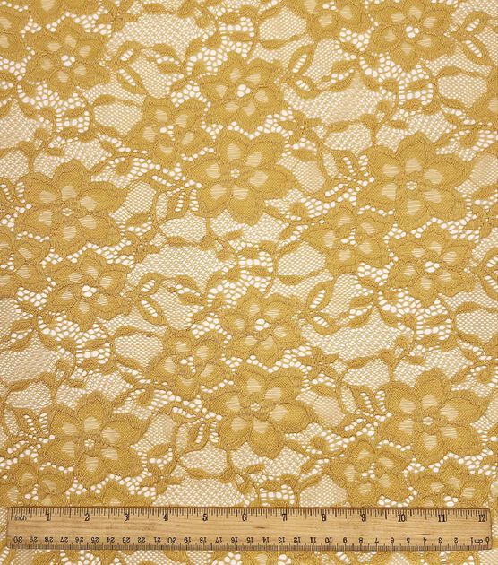 Gold lace fabric with flowers 110mm - 13,7m - gold