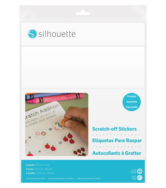 Silhouette 5 Pack 8.5''x11'' Scratch Off Sticker Sheets
