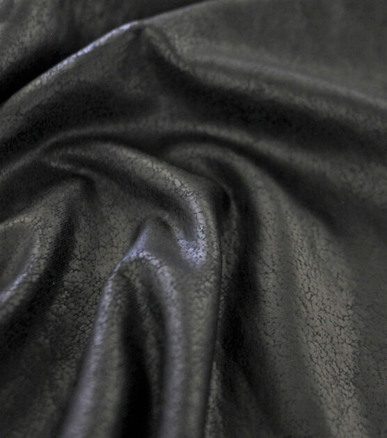 Distressed Faux Leather Fabric Black, Distressed Leather Fabric