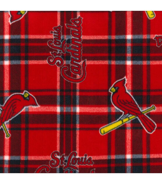 Fabric Traditions St. Louis Cardinals Fleece Fabric Plaid, , hi-res, image 2