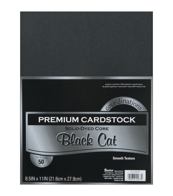 Core'dinations Value Pack Cardstock 8.5"X11" 50 Pkg Black Cat Smooth