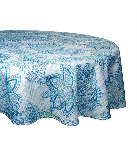 Design Imports Watercolor Paisley Outdoor Tablecloth Round