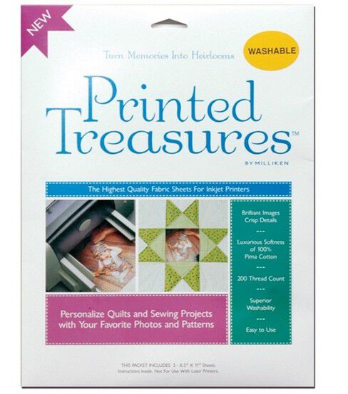 5 Pack Printed Treasures Fabric Sheets