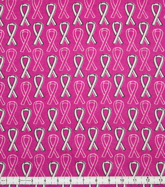 Breast Cancer Awareness Super Snuggle Pink Ribbon Flannel Fabric