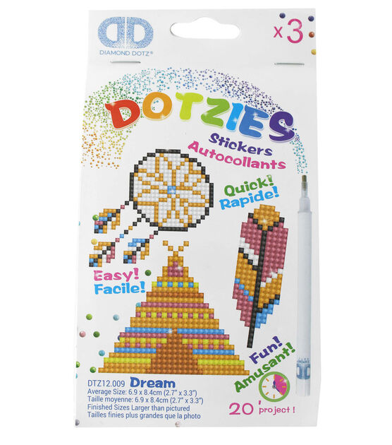 Diamond Dotz 3 x 3 Dotzies Dream Stickers 3pc