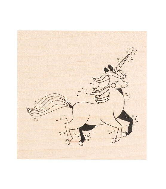 American Crafts Wooden Stamp Unicorn