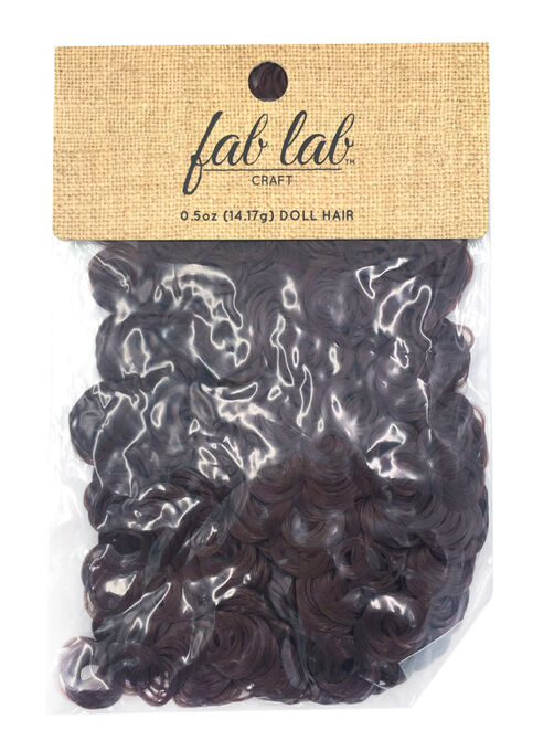 Fab Lab 0.5oz Auburn Brown Curly Doll Hair Kit