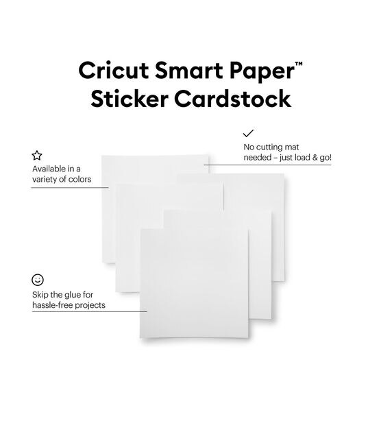 Cricut 13" x 13" White Smart Paper Sticker Cardstock Sheets 10ct, , hi-res, image 2