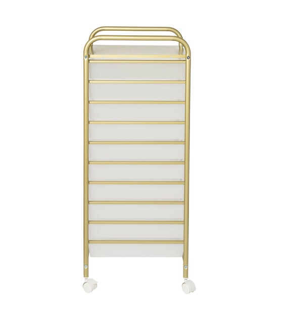 38" Rolling Storage Cart With 10 Plastic Drawers, , hi-res, image 8