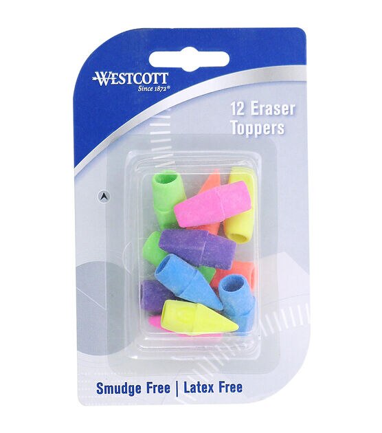 Eraser Toppers 12 Pkg Assorted Colors