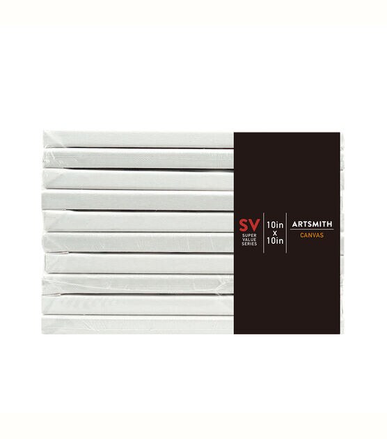 10" x 10" Stretched Super Value Pack Cotton Canvas 10pk by Artsmith, , hi-res, image 2