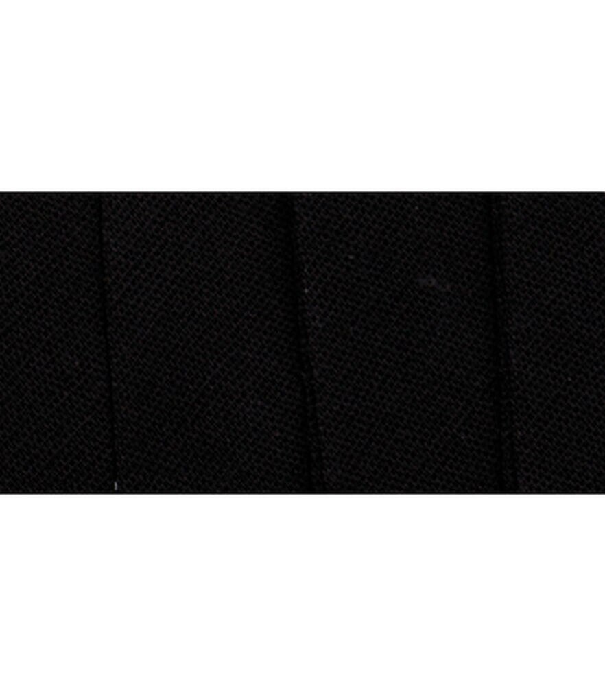 Wrights 1/2" x 3yd Extra Wide Double Fold Bias Tape, Black, swatch