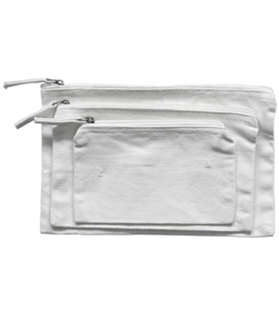 Zipper Bag Set of 3 White