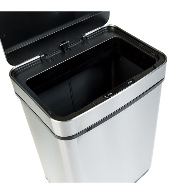 Honey Can Do 24" Silver Stainless Steel 50L Trash Can With Motion Sensor, , hi-res, image 10