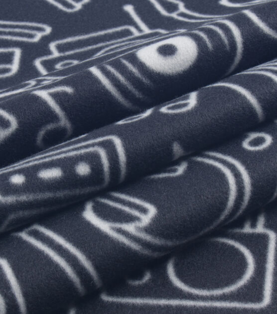 Instrument Toss Blizzard Prints Fleece Fabric, , hi-res, image 3