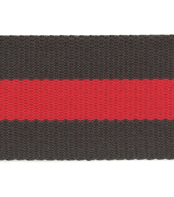 Simplicity Cotton Belt Army Trim 2" Red Stripes