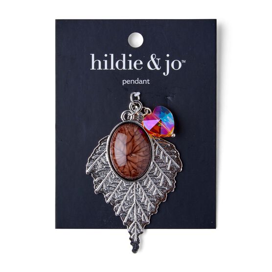3" Antique Silver Leaf Pendant by hildie & jo