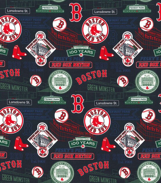 Fabric Traditions Boston Red Sox Cotton Fabric Stadium, , hi-res, image 2
