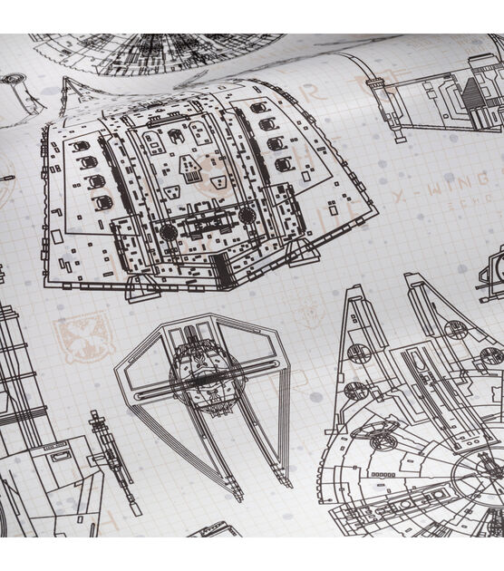 York Star Wars Blueprint Peel and Stick Wallpaper, , hi-res, image 3