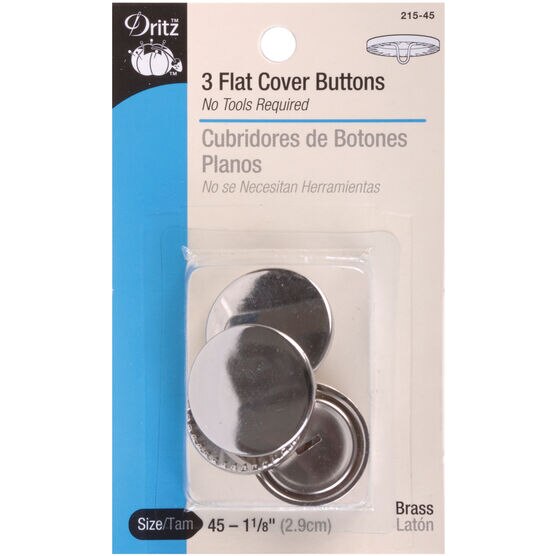 Flat Cover Buttons Size 45 1-1/8" 3 Pkg
